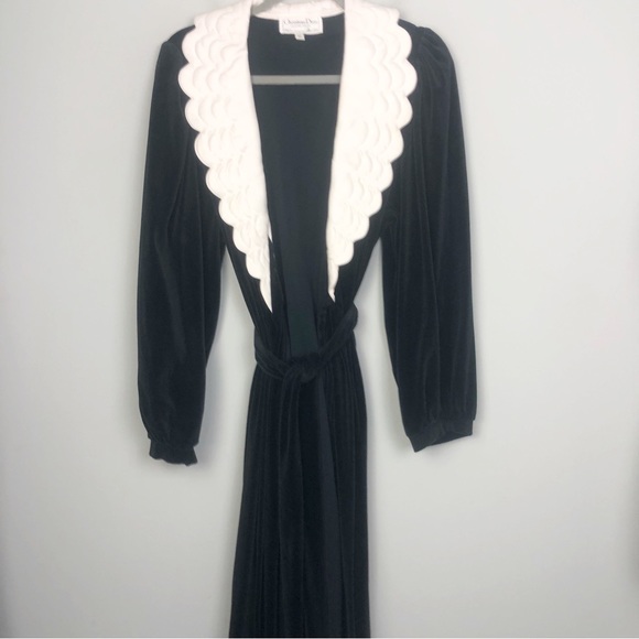 Dior Intimates & Sleepwear Christian Dior Vintage Black Velour Robe